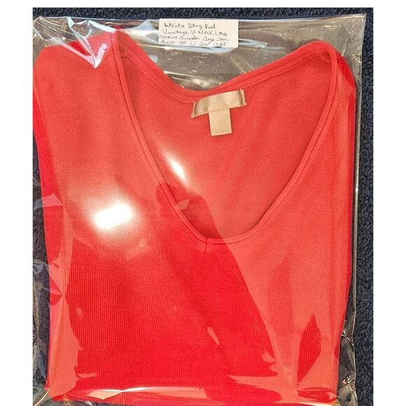 WHITE STAG CLASSIC RED V- NECK LONGSLEEVE SWEATER SIZE SMALL - Picture 13 of 13